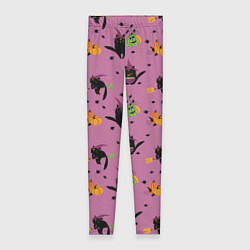 Женские легинсы Хэллоуин и кот ведьмы