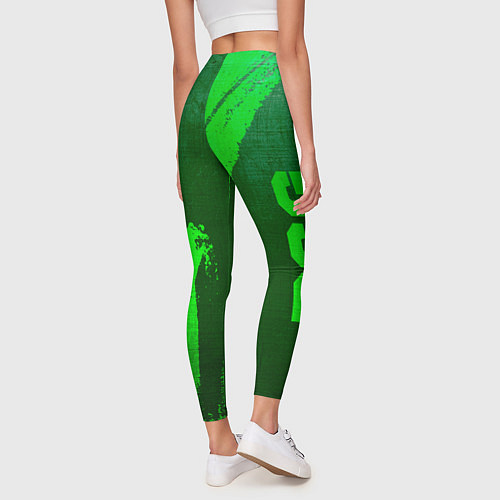 Женские легинсы PSG - green gradient вертикально / 3D-принт – фото 4