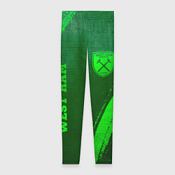 Леггинсы женские West Ham - green gradient вертикально, цвет: 3D-принт