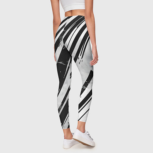 Женские легинсы Платиновые и черные полосы / 3D-принт – фото 4