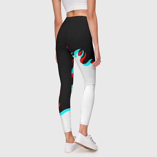 Женские легинсы Нирвана глитч огонь / 3D-принт – фото 4
