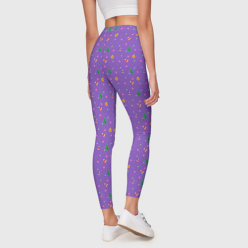 Женские легинсы Новогодний космос / 3D-принт – фото 4