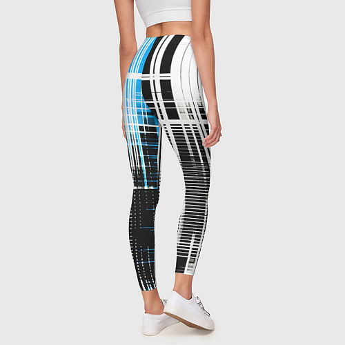 Женские легинсы Сине-чёрный гранж на белом фоне / 3D-принт – фото 4
