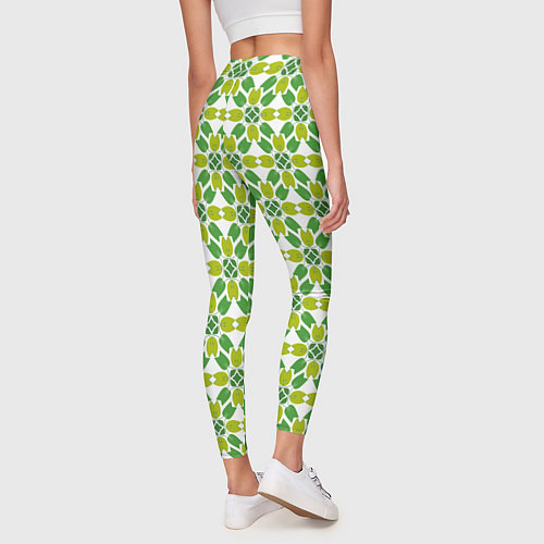 Женские легинсы Зелёные тюльпаны / 3D-принт – фото 4