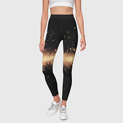 Леггинсы женские Огненные искры на черном, цвет: 3D-принт — фото 2