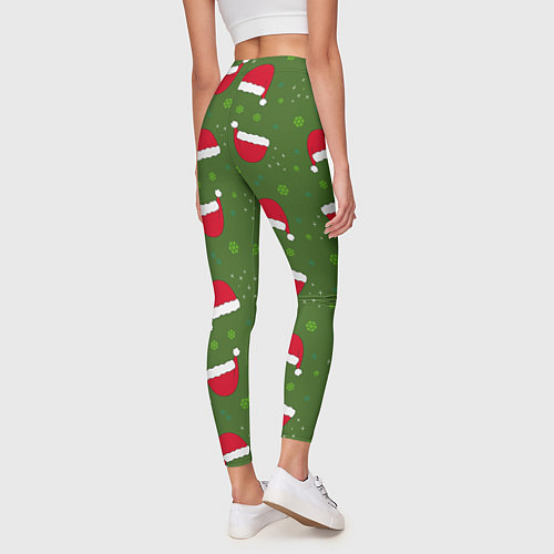 Женские легинсы Шапка Санты / 3D-принт – фото 4