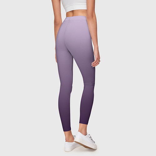 Женские легинсы Градиент мягкий холодный сиреневый / 3D-принт – фото 4