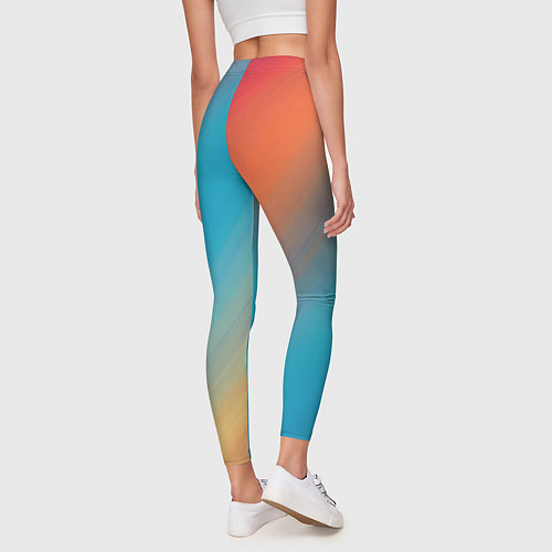 Женские легинсы Сине-оранжевый градиент / 3D-принт – фото 4