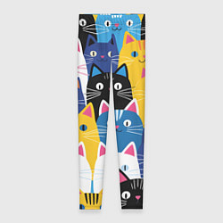 Женские легинсы Много цветных котиков