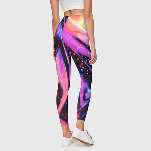 Женские легинсы Жидкая энергия космоса - нейросеть / 3D-принт – фото 4
