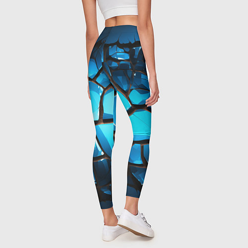 Женские легинсы Синяя текстура объемных плит / 3D-принт – фото 4