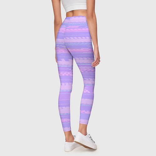Женские легинсы Нежный сиреневый полосатый / 3D-принт – фото 4
