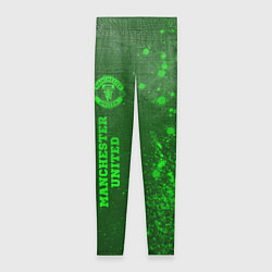 Леггинсы женские Manchester United - green gradient по-вертикали, цвет: 3D-принт