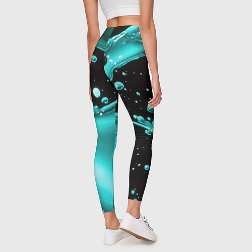 Женские легинсы Разрыв голубой краски / 3D-принт – фото 4