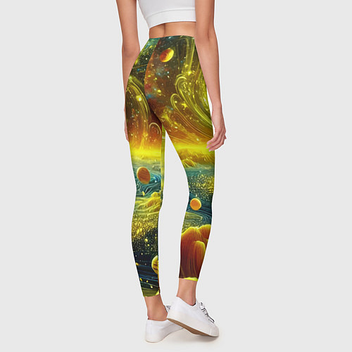 Женские легинсы Neon galaxy - ai art fantasy / 3D-принт – фото 4