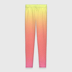 Женские легинсы Жёлто-красный градиент в мелкий горошек