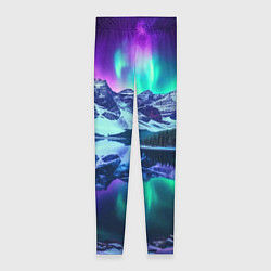 Леггинсы женские Северное сияние над горами - неоновое свечение, цвет: 3D-принт
