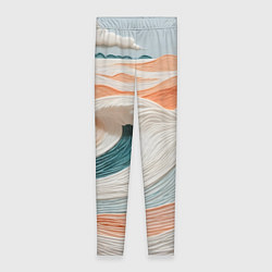 Леггинсы женские Персиковые волны, цвет: 3D-принт