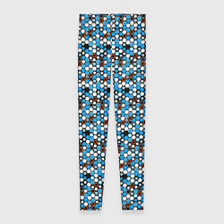 Женские легинсы Киберпанк шестиугольники синие