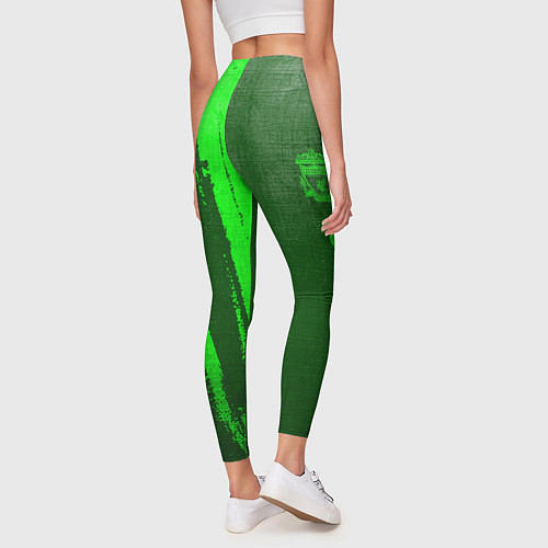 Женские легинсы Liverpool - green gradient по-вертикали / 3D-принт – фото 4