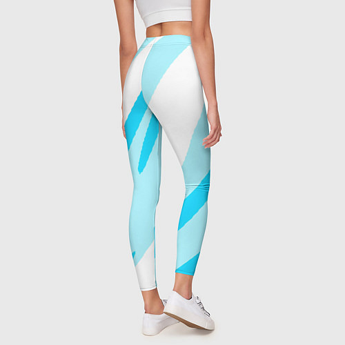 Женские легинсы Белый с голубым абстракция / 3D-принт – фото 4