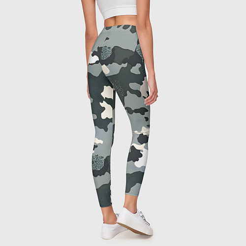 Женские легинсы Темно зеленый камуфляж / 3D-принт – фото 4