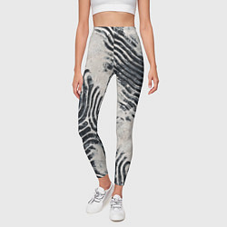 Леггинсы женские Текстура гранж - абстрактные линии, цвет: 3D-принт — фото 2