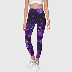 Леггинсы женские Флуоресцентные цветы, цвет: 3D-принт — фото 2