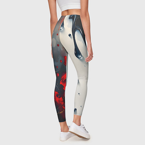 Женские легинсы Сюрреалистичная абстракция с каплями / 3D-принт – фото 4