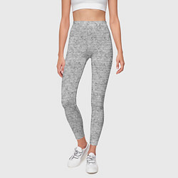 Леггинсы женские Текстура в тонкую полоску серый, цвет: 3D-принт — фото 2