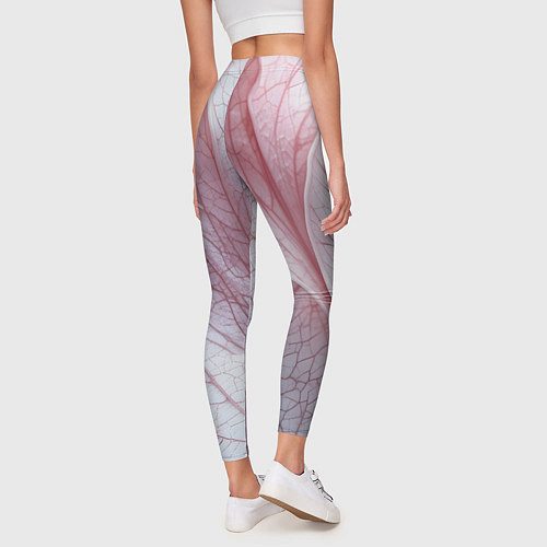 Женские легинсы Розовые листья / 3D-принт – фото 4