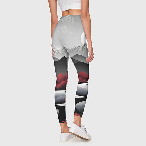 Женские легинсы Белые горы и красные деревья / 3D-принт – фото 4