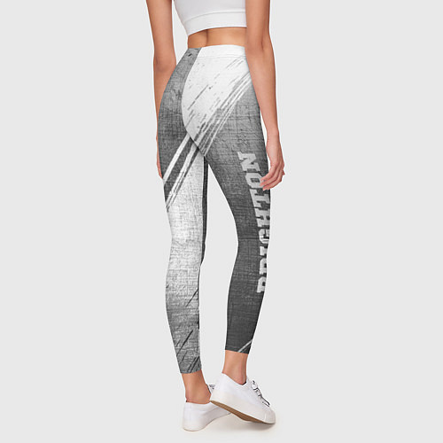 Женские легинсы Brighton - grey gradient вертикально / 3D-принт – фото 4