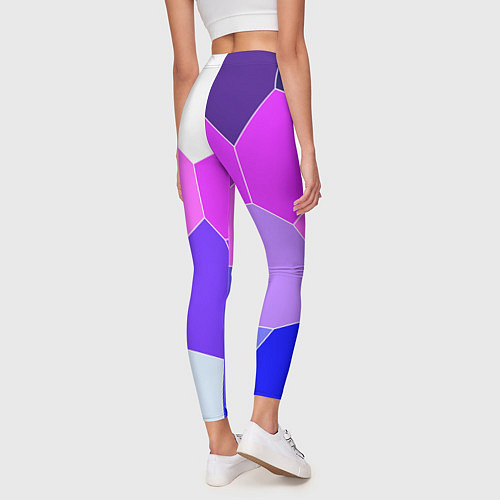 Женские легинсы Сине-розовый крупные фрагменты / 3D-принт – фото 4