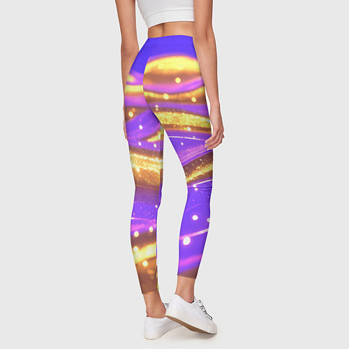 Женские легинсы Блестящая волнистая текстура / 3D-принт – фото 4