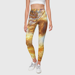 Леггинсы женские Блестящая золотая текстура, цвет: 3D-принт — фото 2