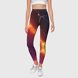 Леггинсы женские Сине-оранжевые молнии текстура, цвет: 3D-принт — фото 2