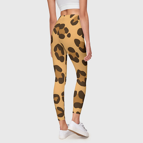 Женские легинсы Коричневые пятна леопарда / 3D-принт – фото 4