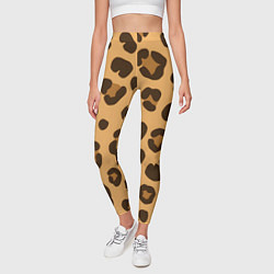 Леггинсы женские Коричневые пятна леопарда, цвет: 3D-принт — фото 2