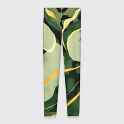 Леггинсы женские Зеленый природный паттерн, цвет: 3D-принт