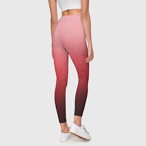 Женские легинсы Мягкий градиент красно-розовый текстура крошка / 3D-принт – фото 4