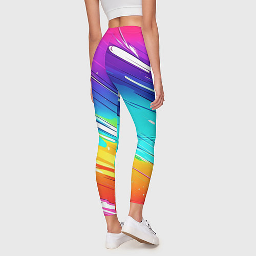 Женские легинсы Радужные брызги краски текстура / 3D-принт – фото 4