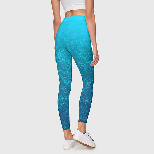 Женские легинсы Лазурный голубой текстурный градиент / 3D-принт – фото 4
