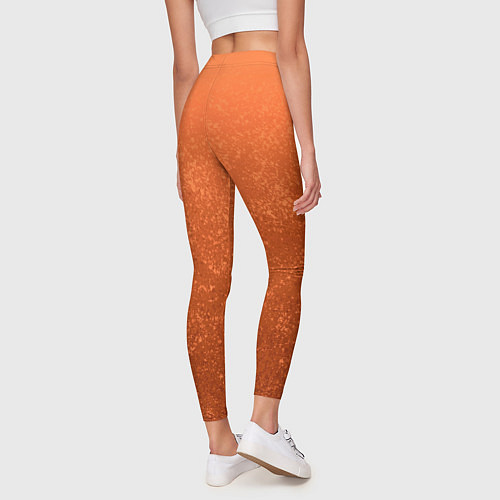 Женские легинсы Кораллово-оранжевый текстурный градиент / 3D-принт – фото 4