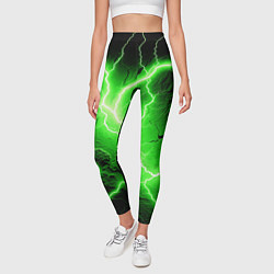 Леггинсы женские Color green black, цвет: 3D-принт — фото 2