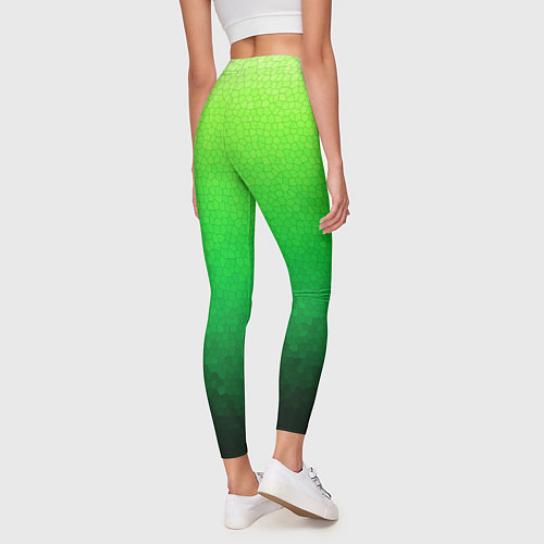 Женские легинсы Градиент мозаика зелёный в тёмный / 3D-принт – фото 4