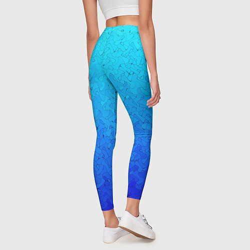 Женские легинсы Голубой в синеву с узором / 3D-принт – фото 4