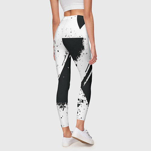 Женские легинсы Color black white / 3D-принт – фото 4