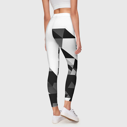 Женские легинсы Juventus geometry black / 3D-принт – фото 4