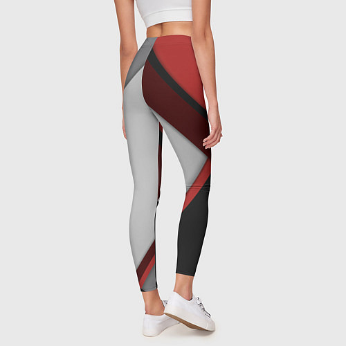 Женские легинсы Color black red grey / 3D-принт – фото 4